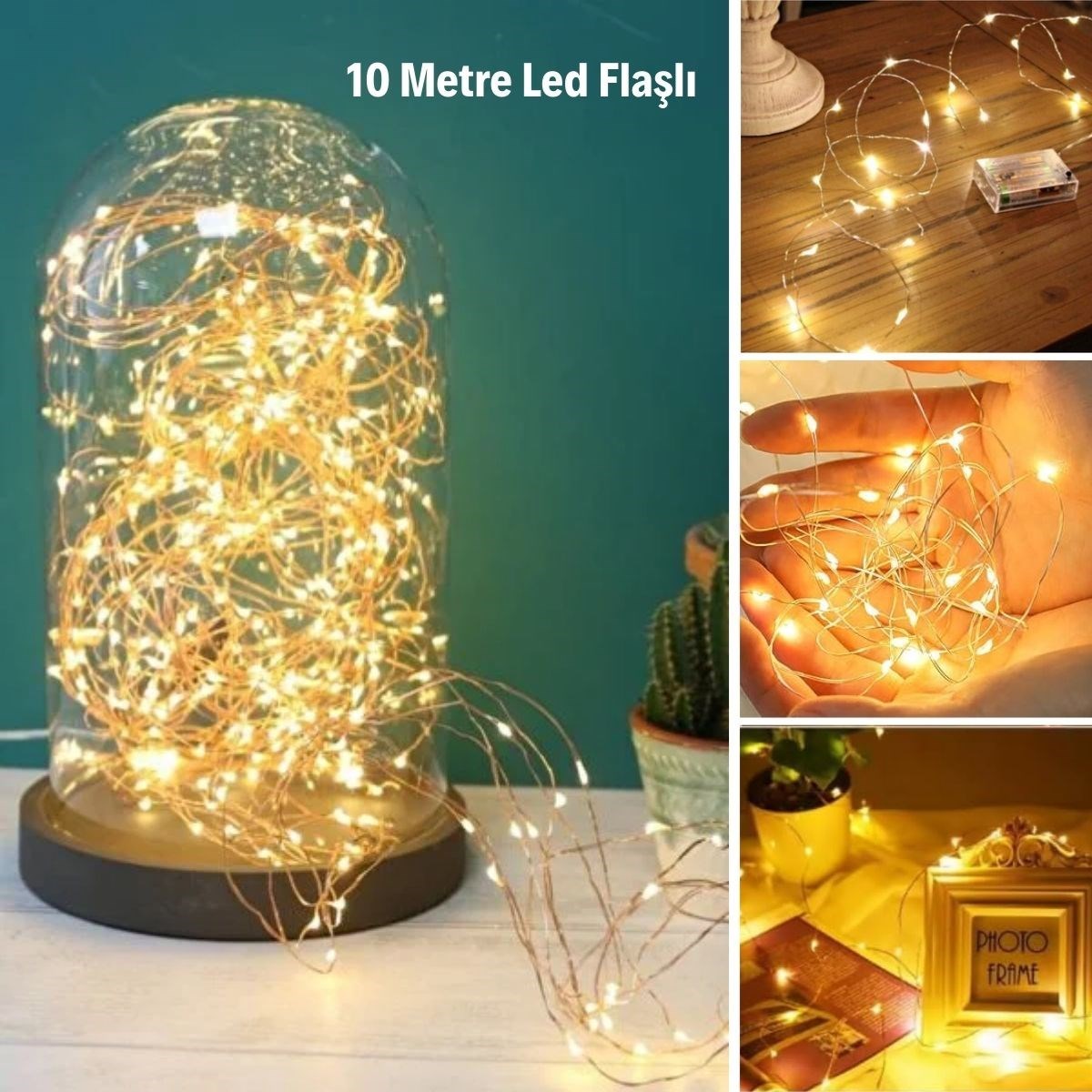 Sarı Peri LED Flaşlı Işık – 10 Metre Dekoratif Oda ve Organizasyon Aydınlatması (5563) #4