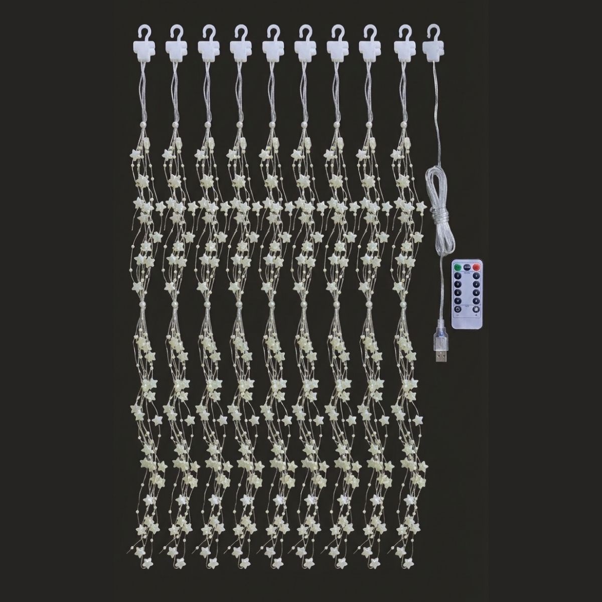 Sternenkette 3x3m LED USB Deko mit Perlen - Haus-, Zimmer- und Eventdekoration #2