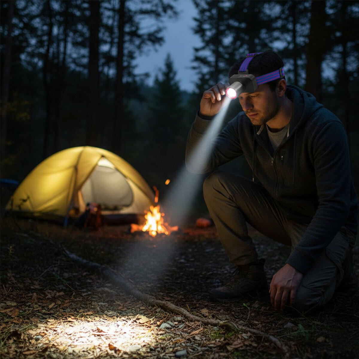 30W Aufladbare Kopflampe Taschenlampe 1 LED USB-C Stufenlicht #2