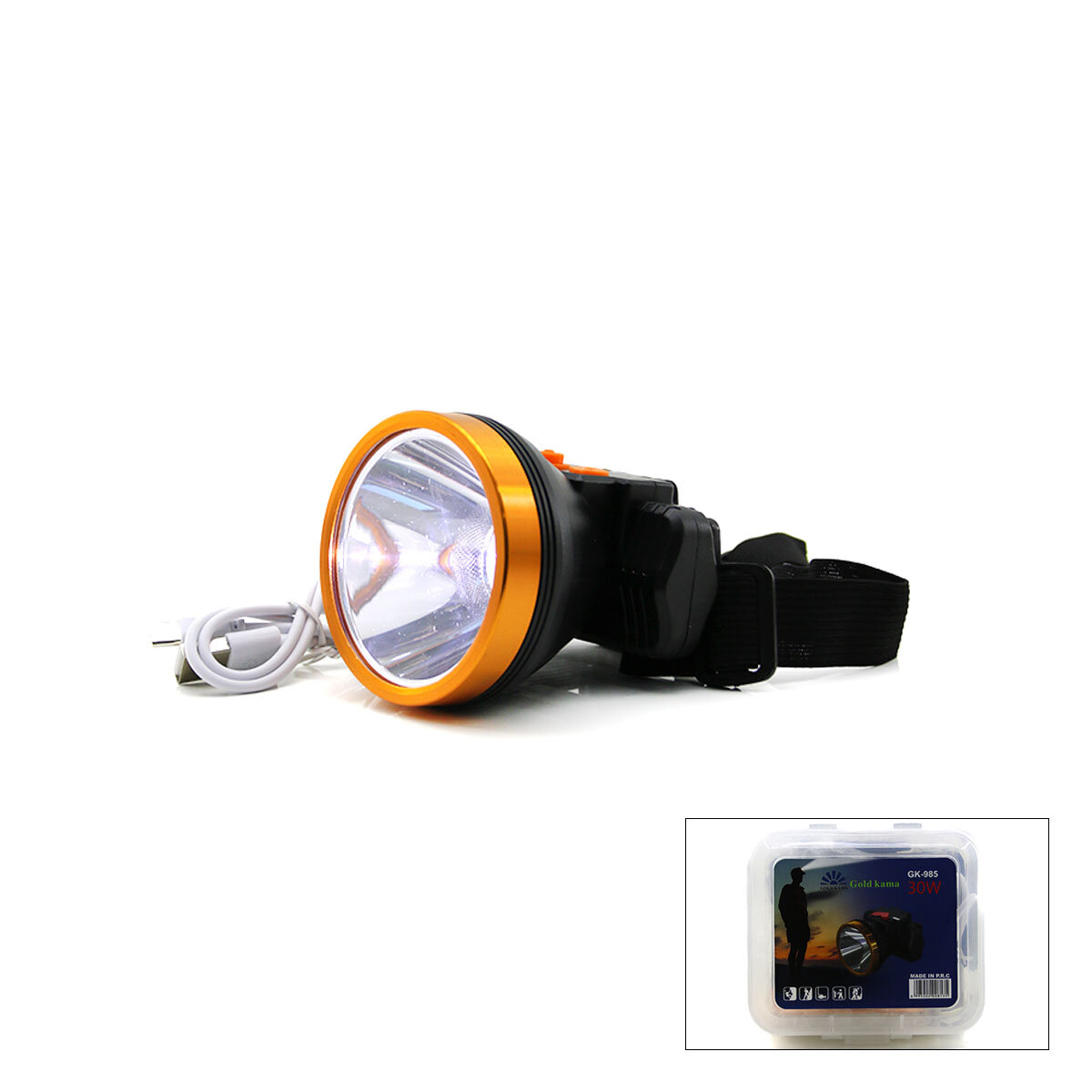 30W USB-C LED-Stirnlampe mit Stufenlicht (5563)