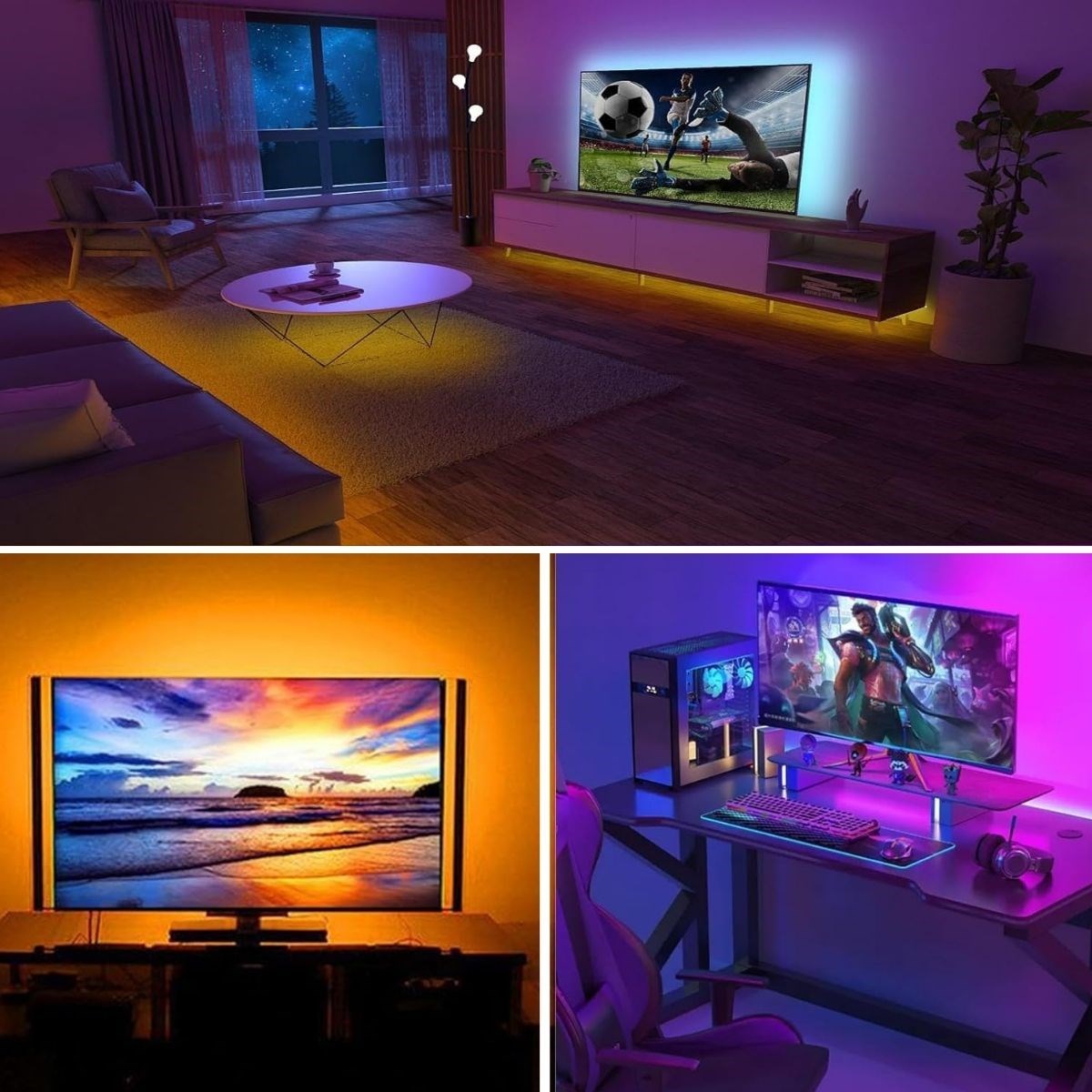 2 Metre Kumandalı USB LED Şerit Işık – Renk Ayarlı Dekoratif Ortam ve Ambiyans Aydınlatması (5563) #2