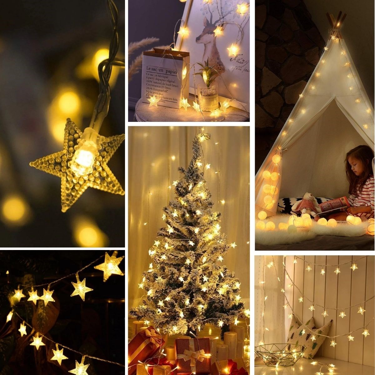 20 Adet Mini Yıldız Led 5 Metre Günışığı Rengi Dekoratif Led (5563) #4