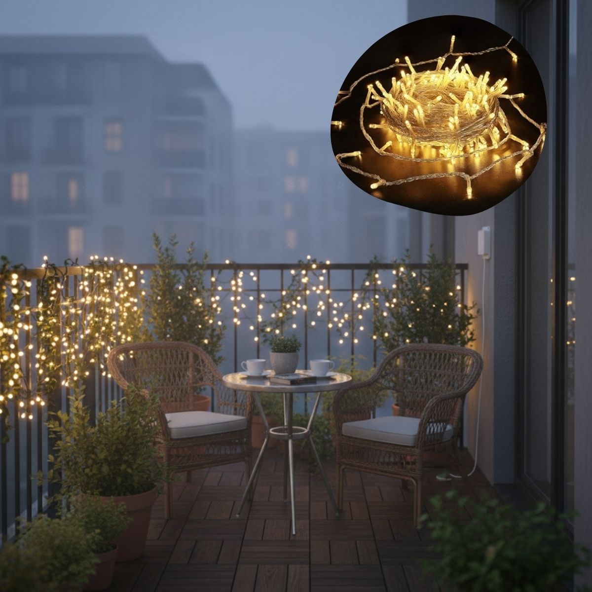 Daylight 10M Bead Decorative LED, 5 Light Modes, Extendable