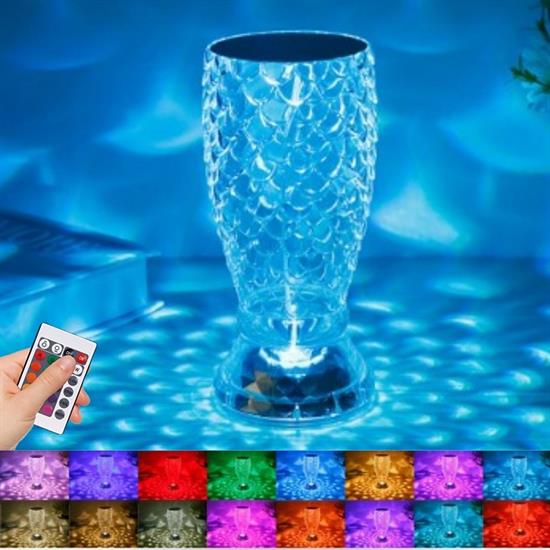 Fish Filter LED Lamp USB Rechargeable Remote Control 16 Ligh