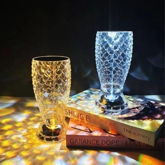 Balık Süzgeç Model USB Şarjlı Kumandalı 16Farklı Işık Modlu Masa Üstü Kristal Akrilik Led (5563) #2