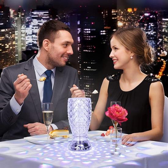 Balık Süzgeç Model USB Şarjlı Kumandalı 16Farklı Işık Modlu Masa Üstü Kristal Akrilik Led (5563) #4