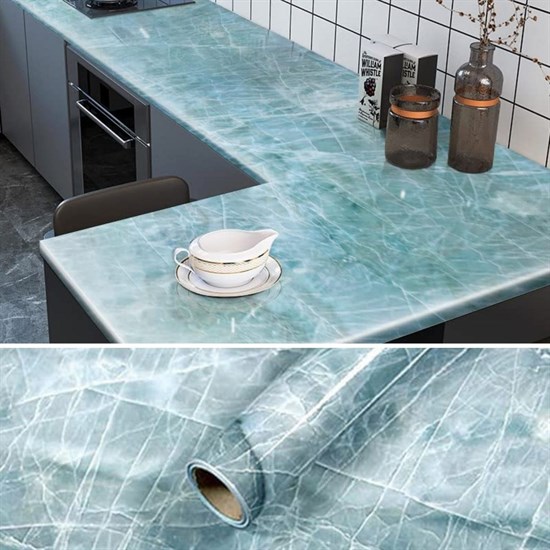 Marble Pattern Waterproof Kitchen Countertop Adhesive Sticke