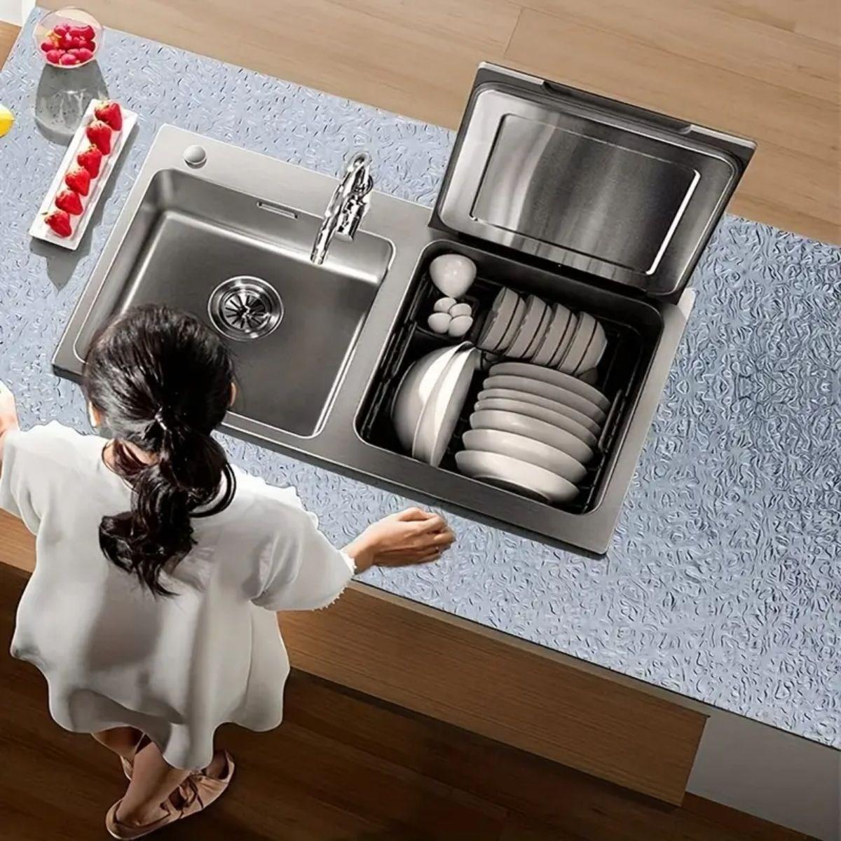 Silver Aluminum Foil Wallpaper Roll, Self-Adhesive Shelf Liner, Waterproof 2m x 60cm (5563) #2