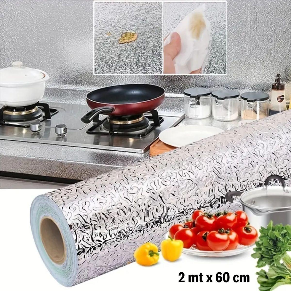 Silver Aluminum Foil Wallpaper Roll, Self-Adhesive Shelf Liner, Waterproof 2m x 60cm (5563) #3