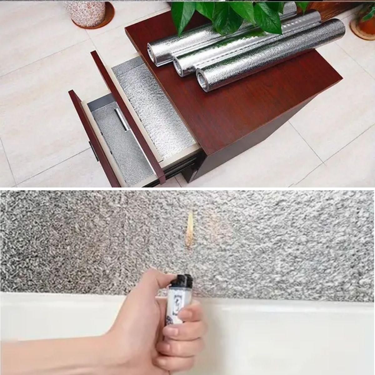 Silver Aluminum Foil Wallpaper Roll, Self-Adhesive Shelf Liner, Waterproof 2m x 60cm (5563) #5